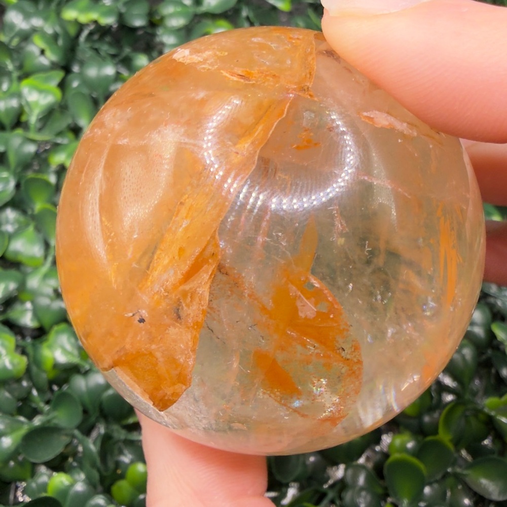 (GHS1)  Incredible Dendritic Golden Healer Sphere with Rainbows 55mm